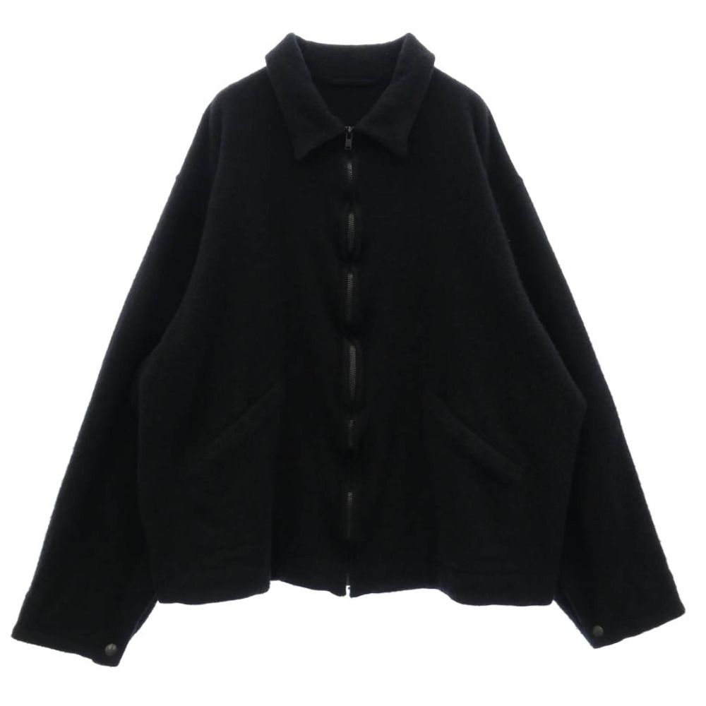 COMOLI コモリ 24AW A03-01014 縮絨ウール ジップショートジャケット ブルゾン ブラック系 2【中古】