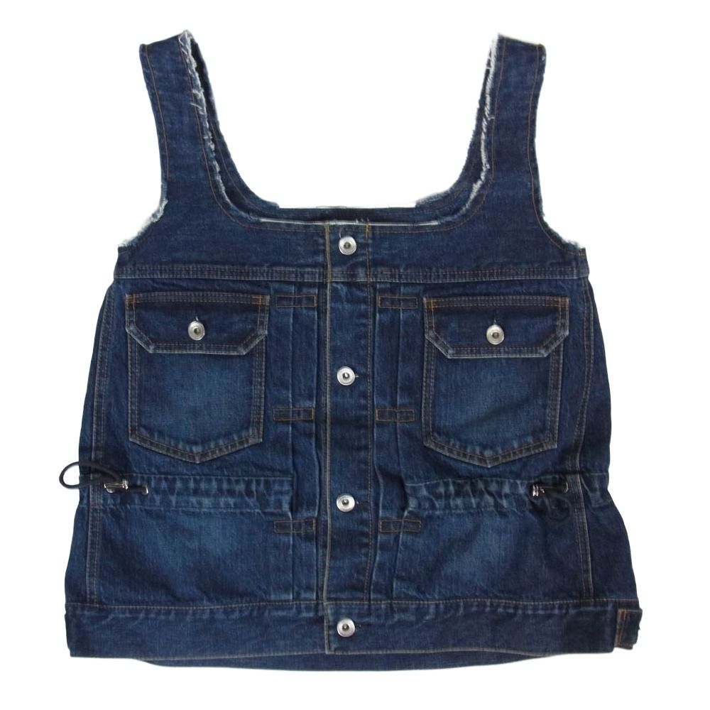 Sacai サカイ 25SS 25-08192 DENIM TANK デニム ベスト タンクトップ インディゴブルー系 3【美品】【中古】