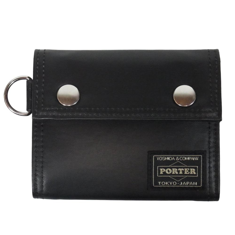 PORTER ポーター 707-27859 FREE STYLE POCKET CORD WALLET フリースタイル ポケット カード ウォレット 三つ折り財布 ブラック系【美品】【中古】