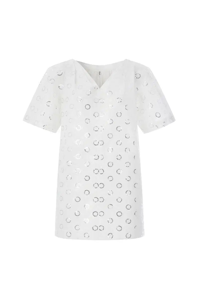 Tシャツ（LAWOO）白 スパンコール ブラウス