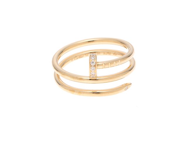 CARTIER　カルティエ　貴金属･宝石　ジュエリー　ジュストアンクルダブルリング　K18イエローゴールド　ダイヤモンド0.08ct　5.6g　54号 B4211854 【中古】【432】