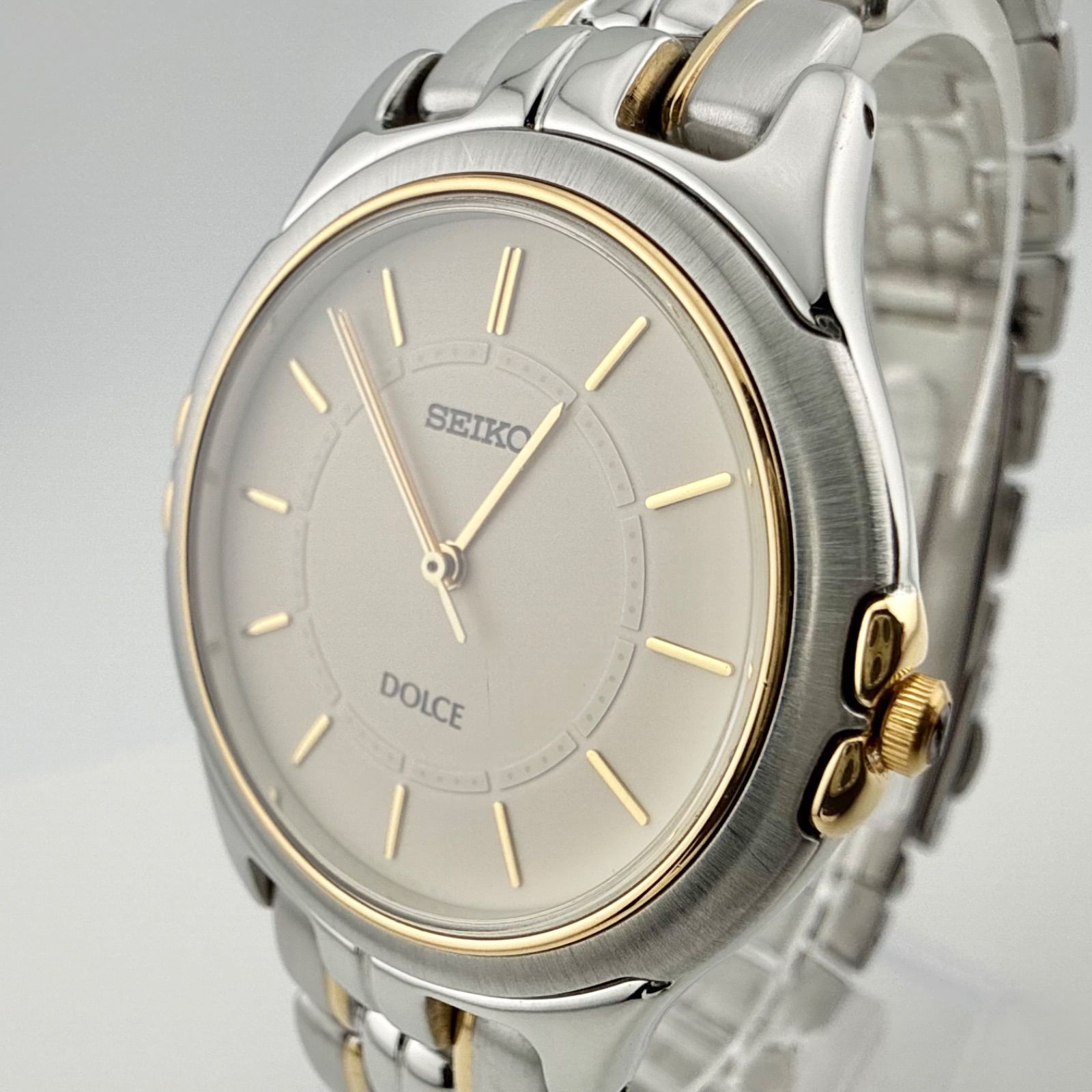 SEIKO　8J41-6140 セイコー DOLCE ドルチェ　メンズ　腕時計 クォーツ 稼働品 オニキス欠損　電池交換済み【Q445】