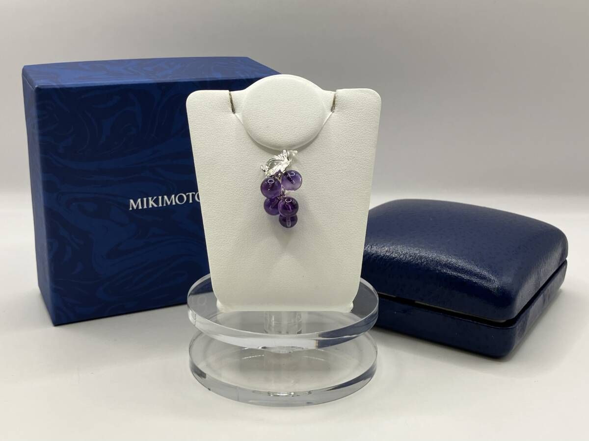 付属品付き MIKIMOTO ミキモト K18 18金 ゴールド 総重量約 3.5g トップ チャーム 葡萄モチーフ ブドウ