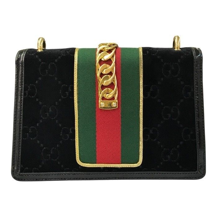 GUCCI グッチ シルヴィ ショルダーバッグ レディース ベロア GG柄 