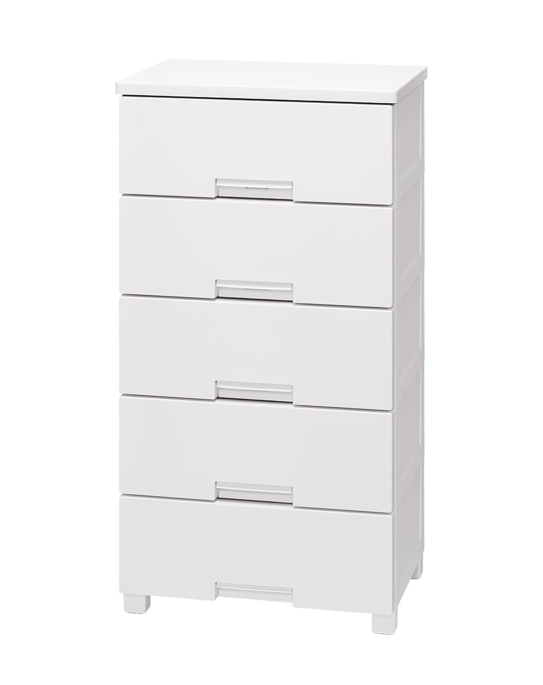 天馬 チェスト 完成品 フィッツチェスト 5段 タンス 幅55×奥行41×高さ105cm 特許取得済み 収納ケース 衣装ケース 日本製 再生材配合 サステナブル TSPP 【色 ホワイト】【型番 5505】ｍａ