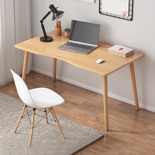 [Rshtong] デスク パソコンデスク 勉強机 北欧 木製 机 幅80cm×奥行40cm PCデスク 在宅勤務 リモートワーク用 おしゃれテーブル シンプル 化粧台 作業机 仕事用 組立簡単 (木目調, 幅80*40cm)ｍａ