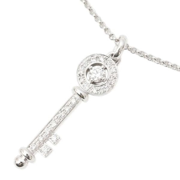 ヴァンドーム青山 ネックレス レディース キーモチーフ ダイヤモンドネックレス D0.21ct K18WG ホワイトゴールド VENDOME AOYAMA 中古