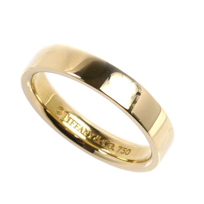 TIFFANY&Co. ティファニー K18YG イエローゴールド フラットバンド リング・指輪 15号 5.6g ユニセックス 中古