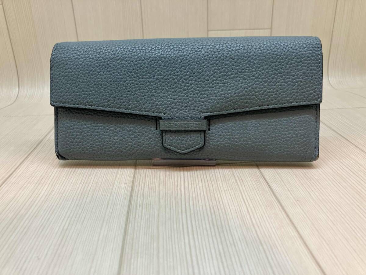 ★ Epoi エポイ RITS リツ 長財布 小銭入れあり シュリンクレザー スカイ ブルーグレー 通年