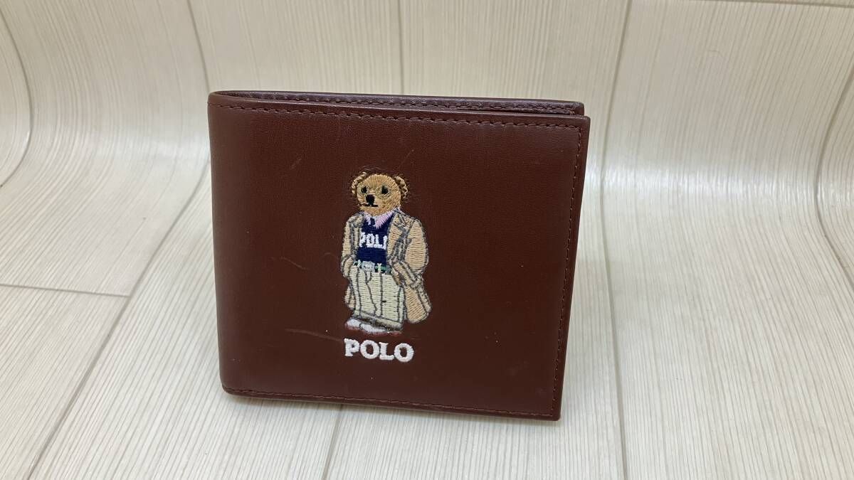★ POLO RALPH LAUREN ポロ ラルフローレン 二つ折り財布 ポロベア ビルフォールドウォレット ブラウン 通年