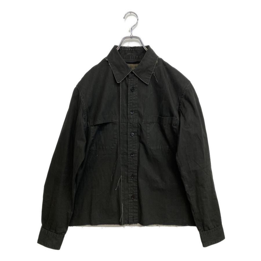 00s archive Y’s for men カットワークデザインミリタリーシャツ size 3 グレー ワイズフォーメン