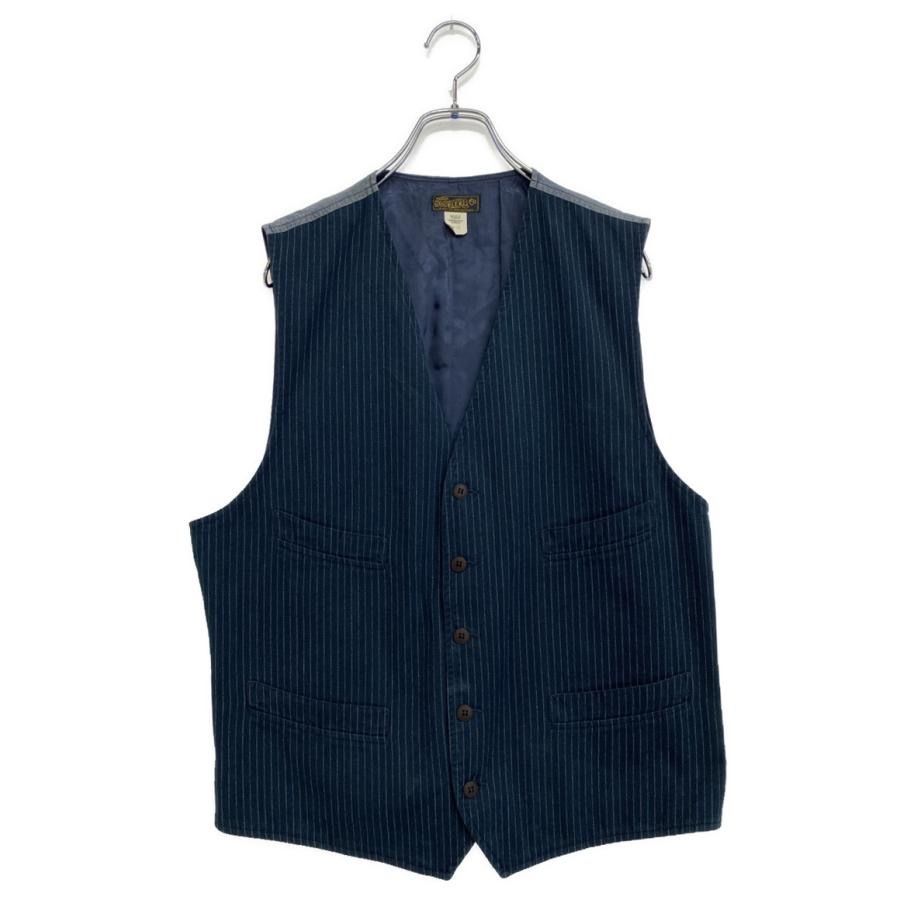 RRL RALPH LAUREN ピンストライプ ヘンリーボーン ベスト size L ブルー ダブルアールエル