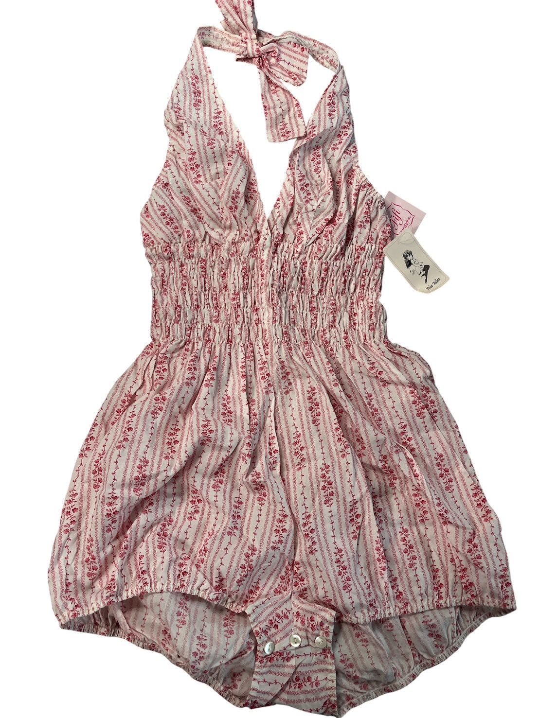 【新品未使用】フィフィ Fifi CHACHNIL フランス製 花柄 ホルターネック ロンパース サイズ2