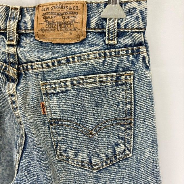 90s Levi's 705 ORANGE TAB STUDENT MADE IN USA リベット裏554 W26L32 ケミカルウォッシュ デニム ジーンズ 08060604 02