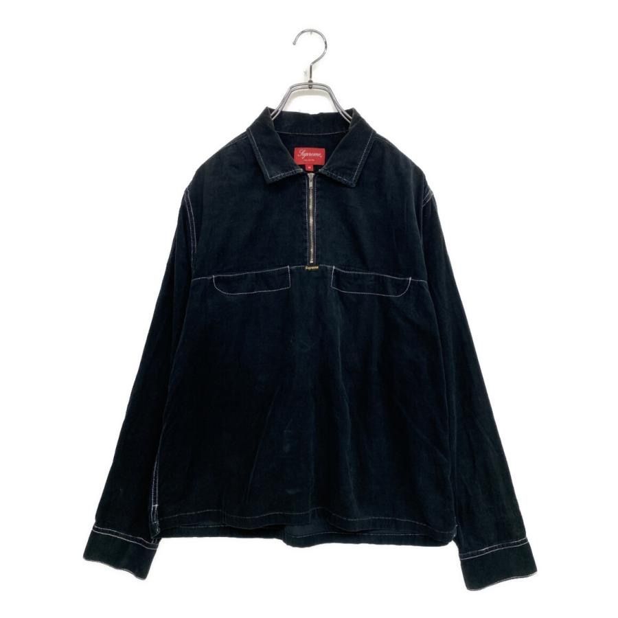 18SS Supreme corduroy half zip size M ネイビー シュプリーム