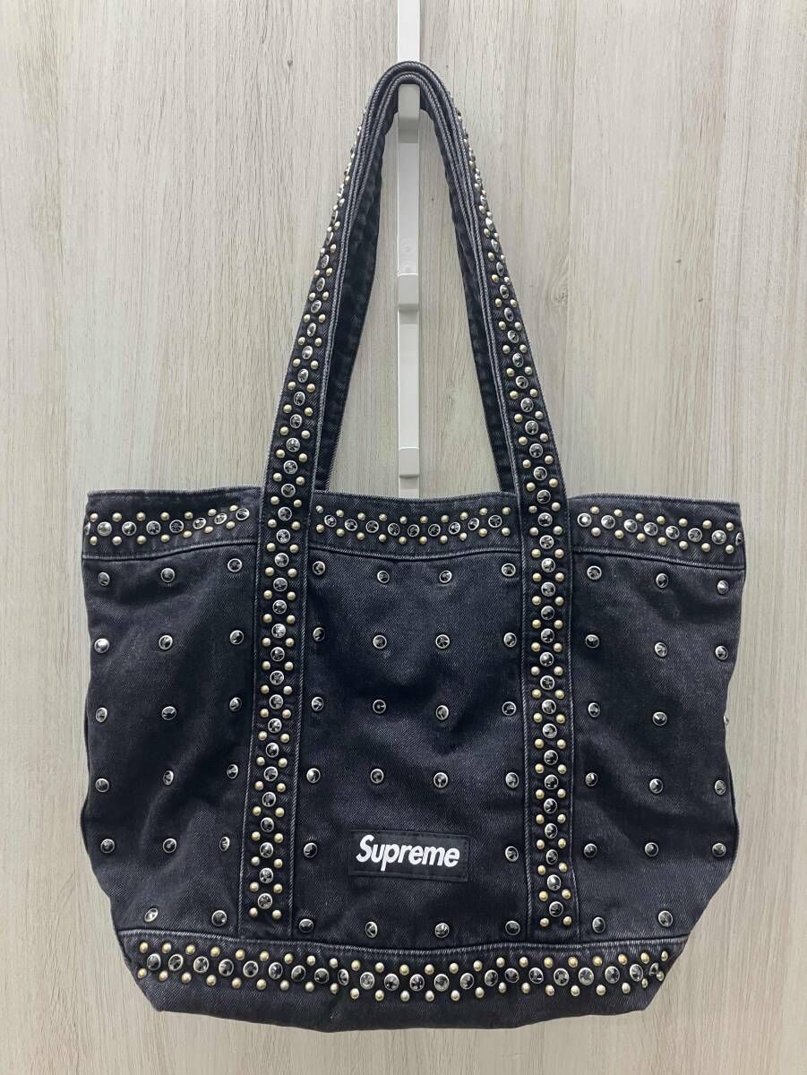 ★【Supreme × b.b.Simon】 デニムトートバッグ ブラック シュプリーム ビービーサイモン コラボ【0169】