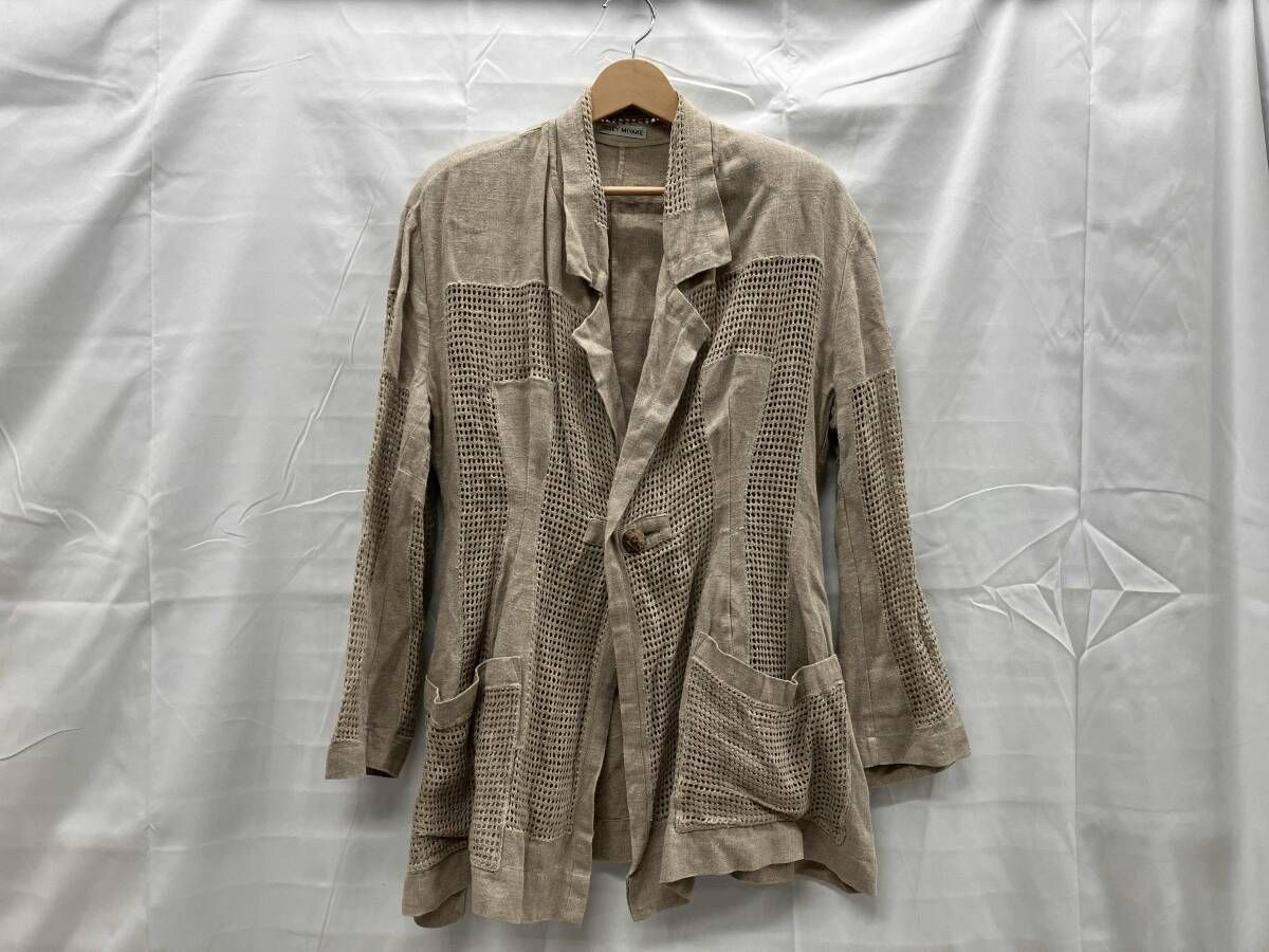 ISSEY MIYAKE イッセイミヤケ ジャケット リネンメッシュジャケット Lサイズ ベージュ系