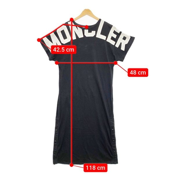 MONCLER ブラック 半袖カットソーワンピース S MONCLER モンクレール ABITOT カットソーワンピース Tシャツ 半袖