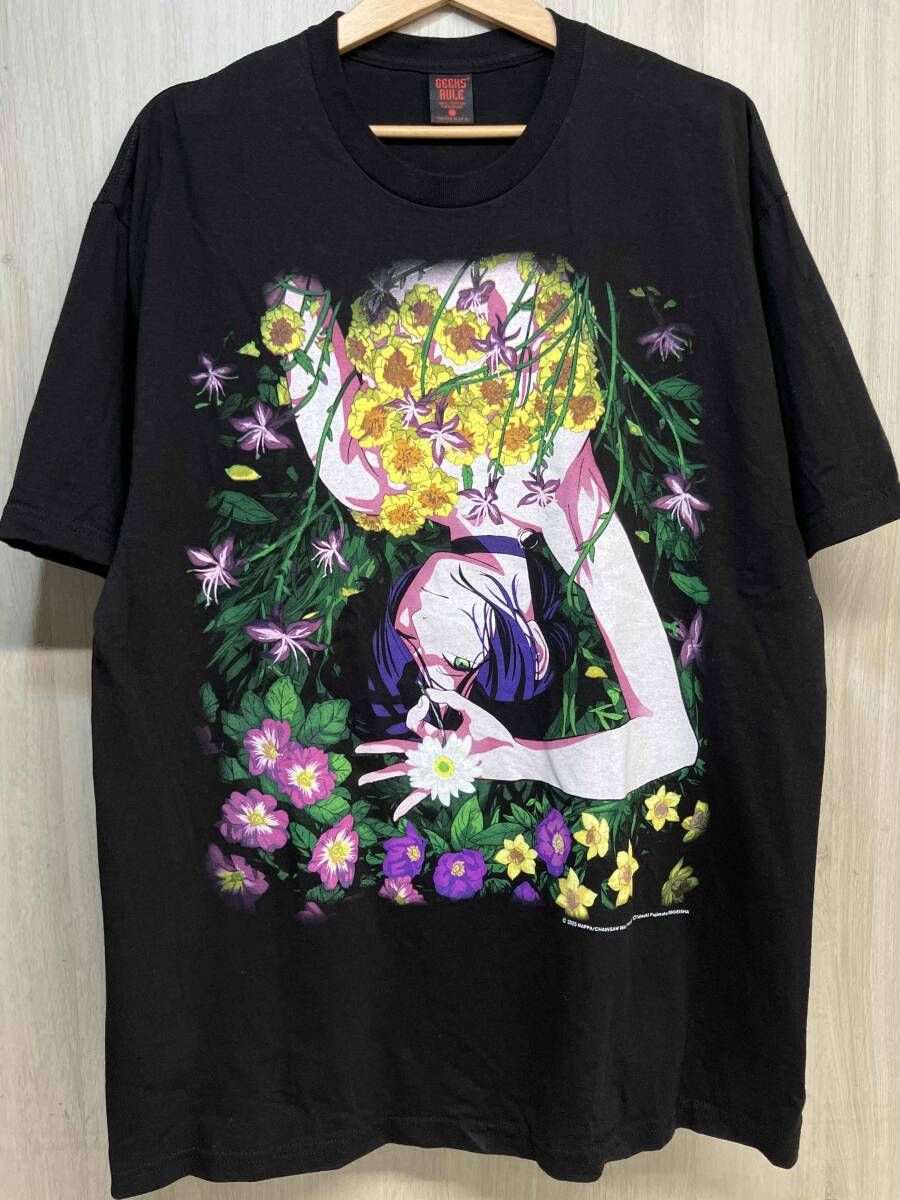 GEEKS RULES × 映画 チェンソーマン レゼ Tシャツ ギークス ルール SILKSCREEN PRINTING T SHIRT vol.01 アニメ 藤本タツキ ブラック XL