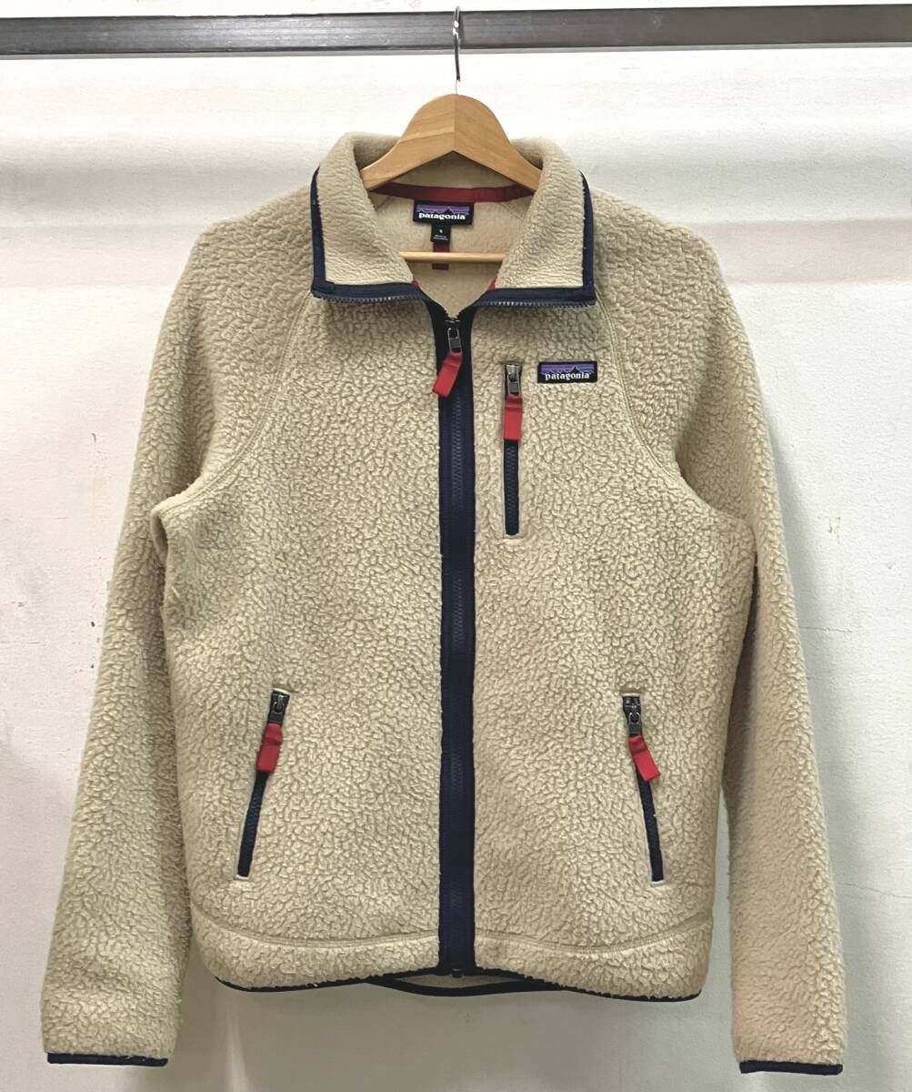 Patagonia パタゴニア ジャケット サイズS ベージュ 22801SP22 フリース パイル ボア ジップ アウトドア