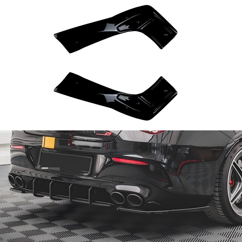 メルセデス・ベンツ CLAクラス CLA-Class C118 CLA35 CLA45 AMG対応 リアリップ 後部コーナーパーツ ピアノブラック ABS製 両面テープ ビス固定 外装アクセント 後ろ姿を引き締めるスポーティデザイン ドレスアップ用