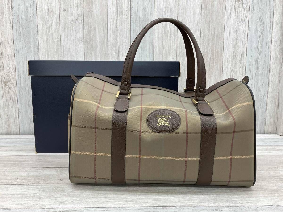 BURBERRYバーバリーズ ボストンバッグ ★チェック.玉虫色 BURBERRY／バーバリー／ボストンバック／ノバチェック柄／玉虫色／箱