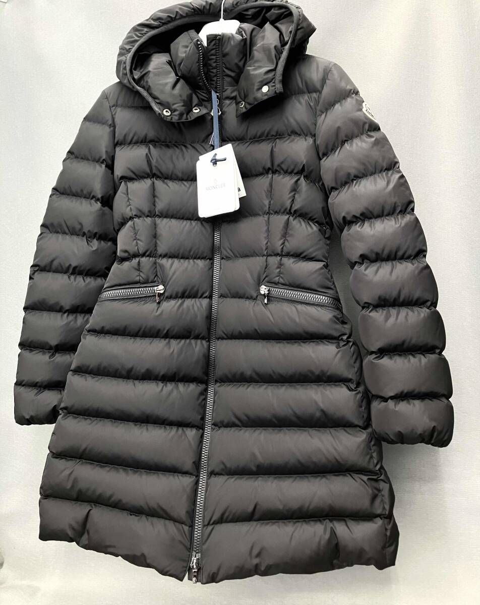 未使用 MONCLER モンクレール CHARPAL シャーパル ダウンコート ブラック レディース 12A フード取り外し可能 ハンガー付