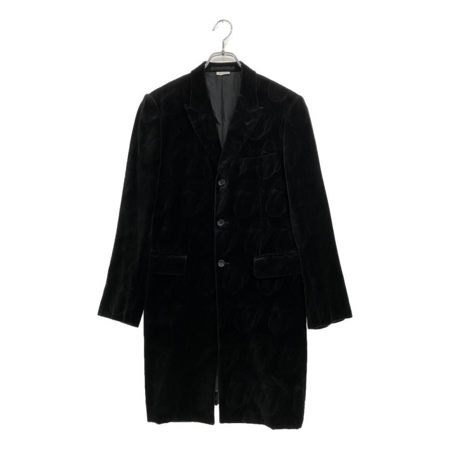 06SS COMME des GARCONS HOMME PLUS Rip & Tongue Rolling Stones ベルベットチェスターコート size S ブラック コムデギャルソン 46,632円