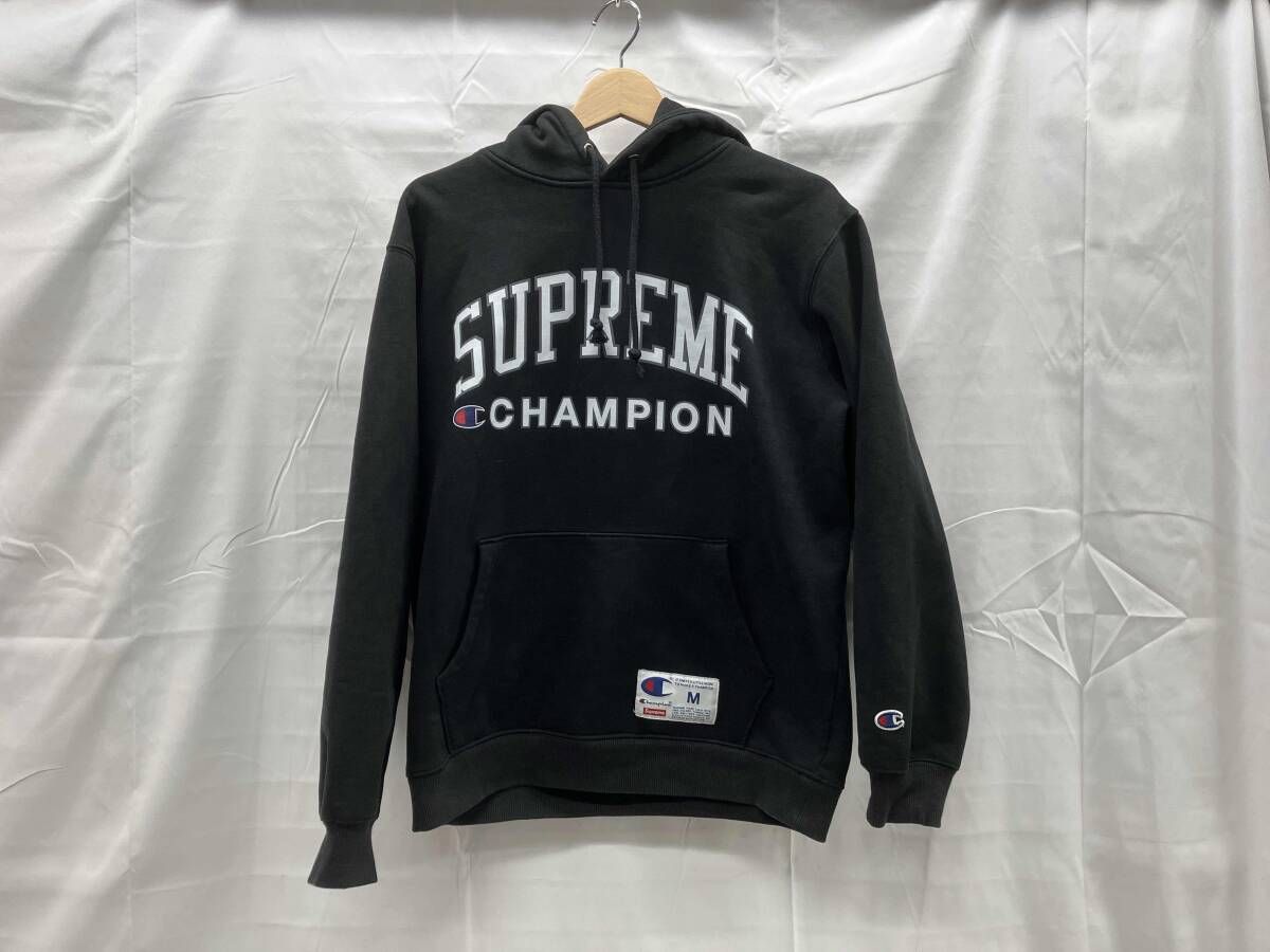 Supremeシュプリーム パーカー 17SS Champion Hooded Sweatshirt Mサイズ ブラック