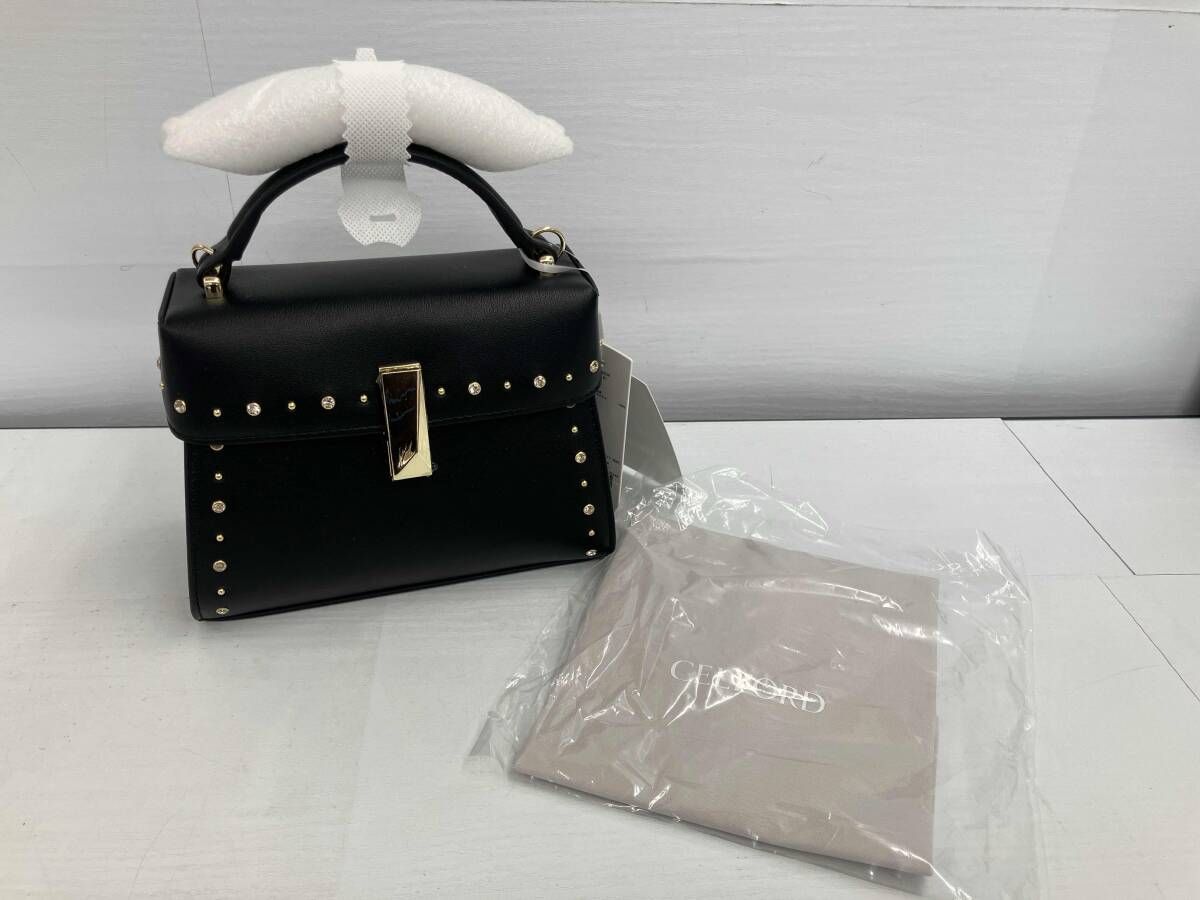 美品／CELFORD／ハンドバッグ／リュタンビジュースタッズポシェット／CWGB269504／ブラック／セルフォード