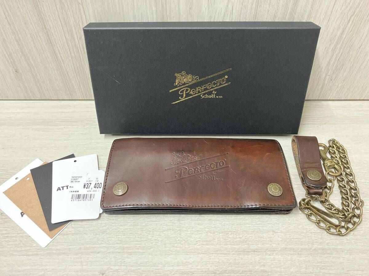 Schott N.Y.C ショット 3109057 055 F 長財布 牛革 箱/タグ/ショルダーストラップあり