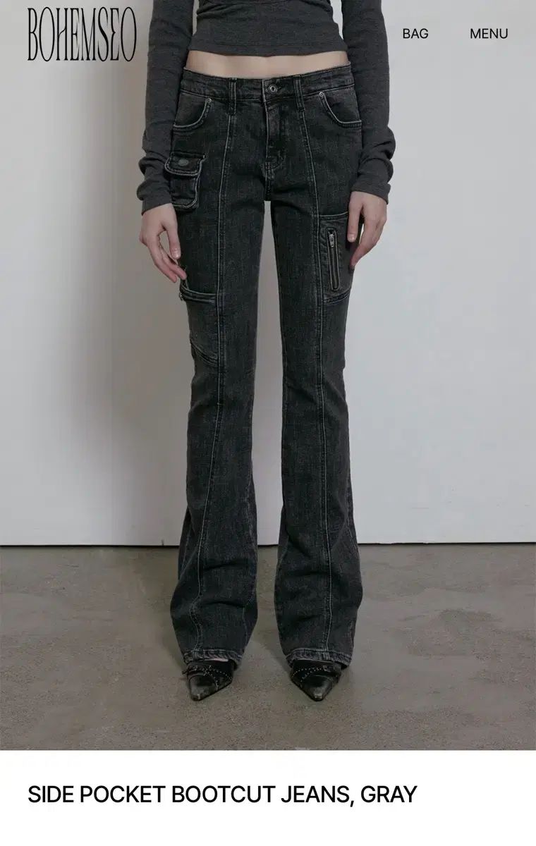 BOHEMSEO SIDE POCKET BOOTCUT JEANS