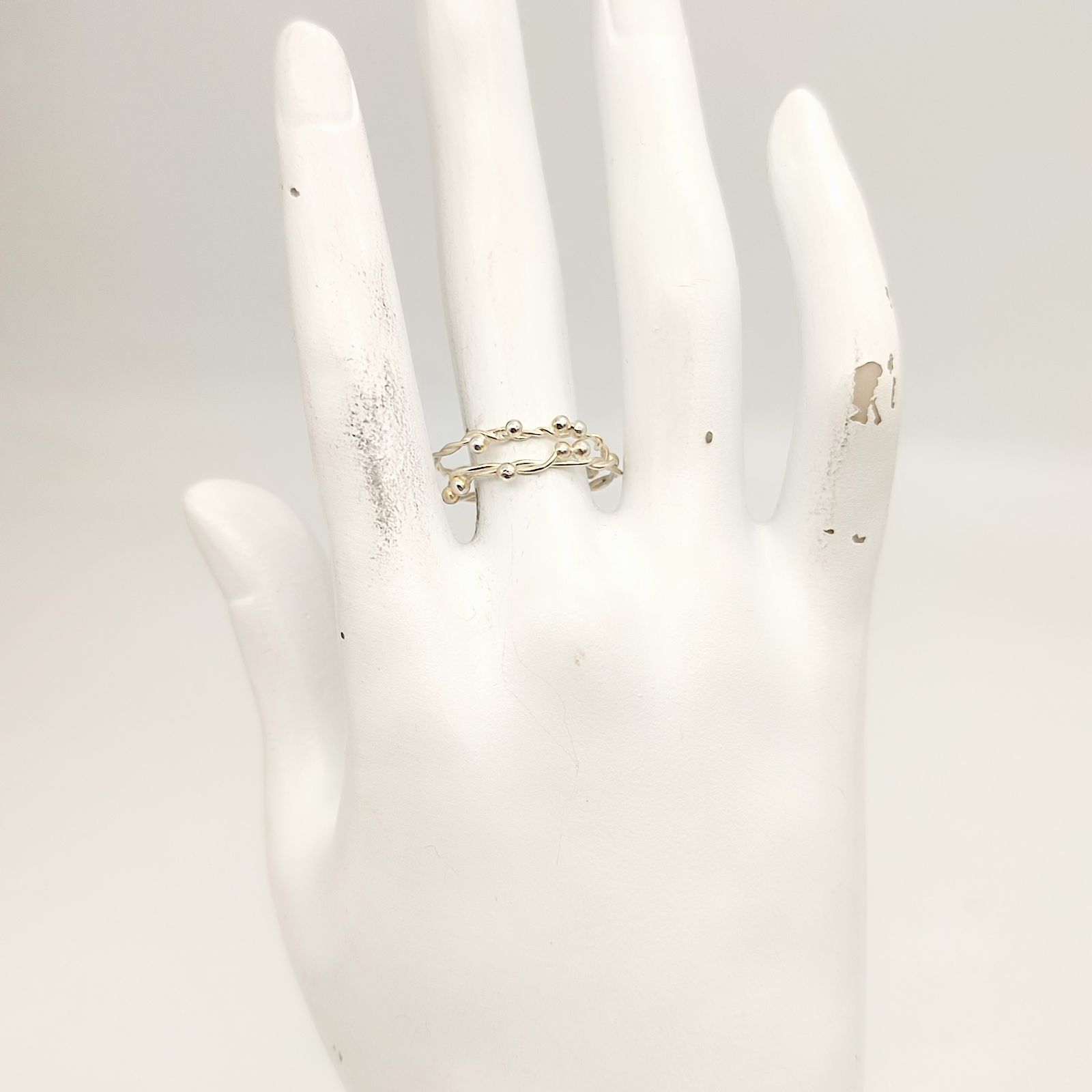 美品】シルバーデザインリング 2本セット SILVER シルバー925 14号 1.5 