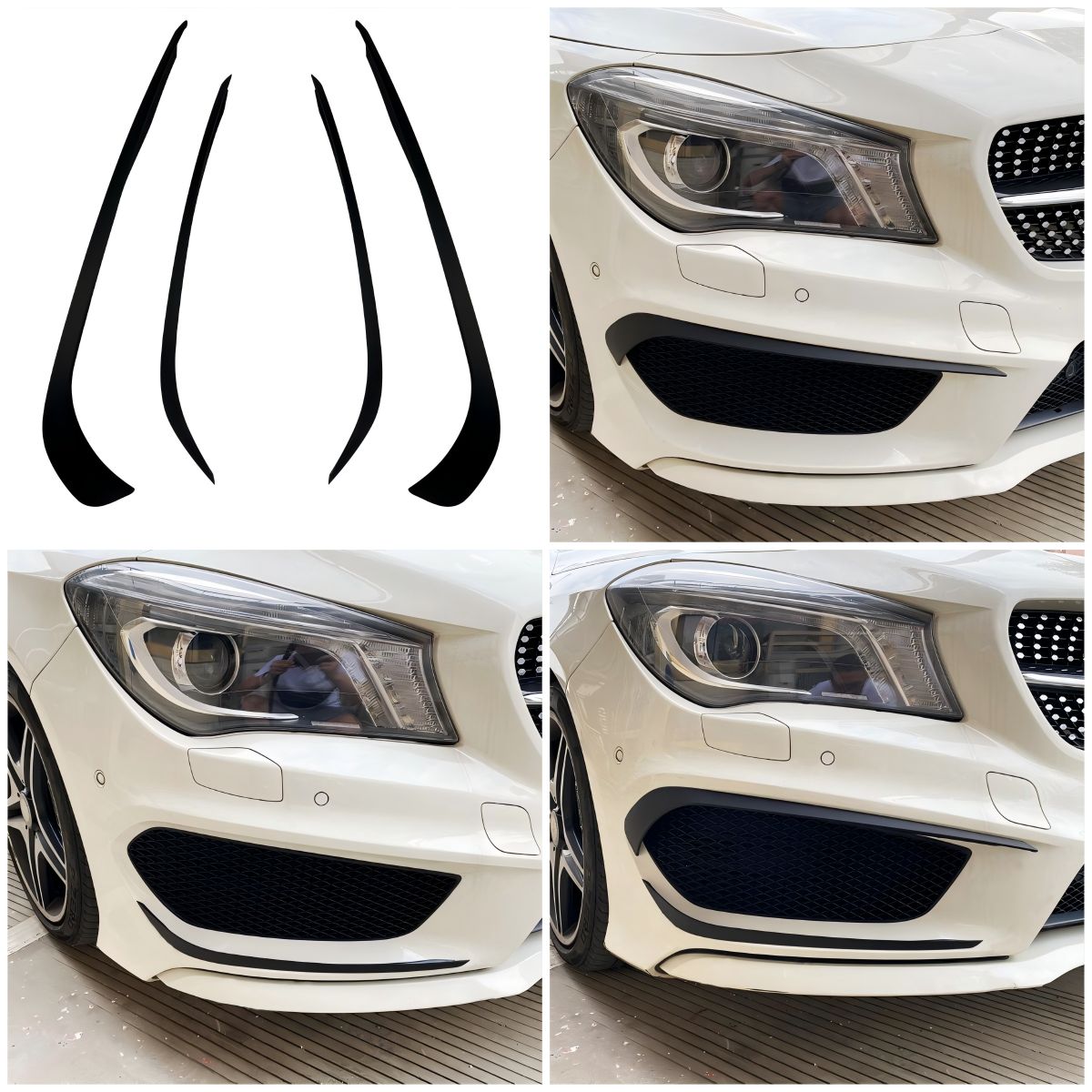 メルセデス・ベンツ CLAクラス C117 CLA200 CLA260 CLA45 2013-2015対応 フロントカナード アンダーカナード 前風刀 下風刀 外装パーツ ABS製 マットブラック 前まわりを引き締めるスポーティデザイン ドレスアップ用