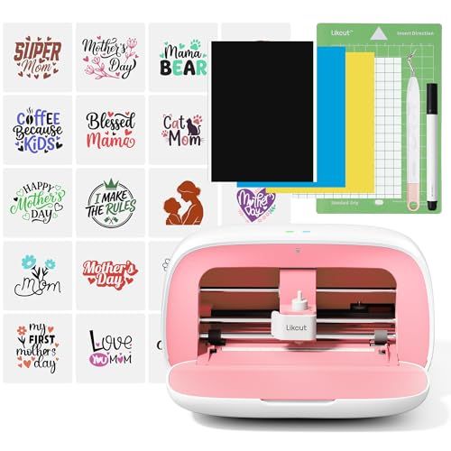 Likcut Glee S501 スマート 小型カッティングマシン 初心者スターターキット同梱付き 転写シート カッティングシート 厚紙 など使用可能 ピンクｍａ