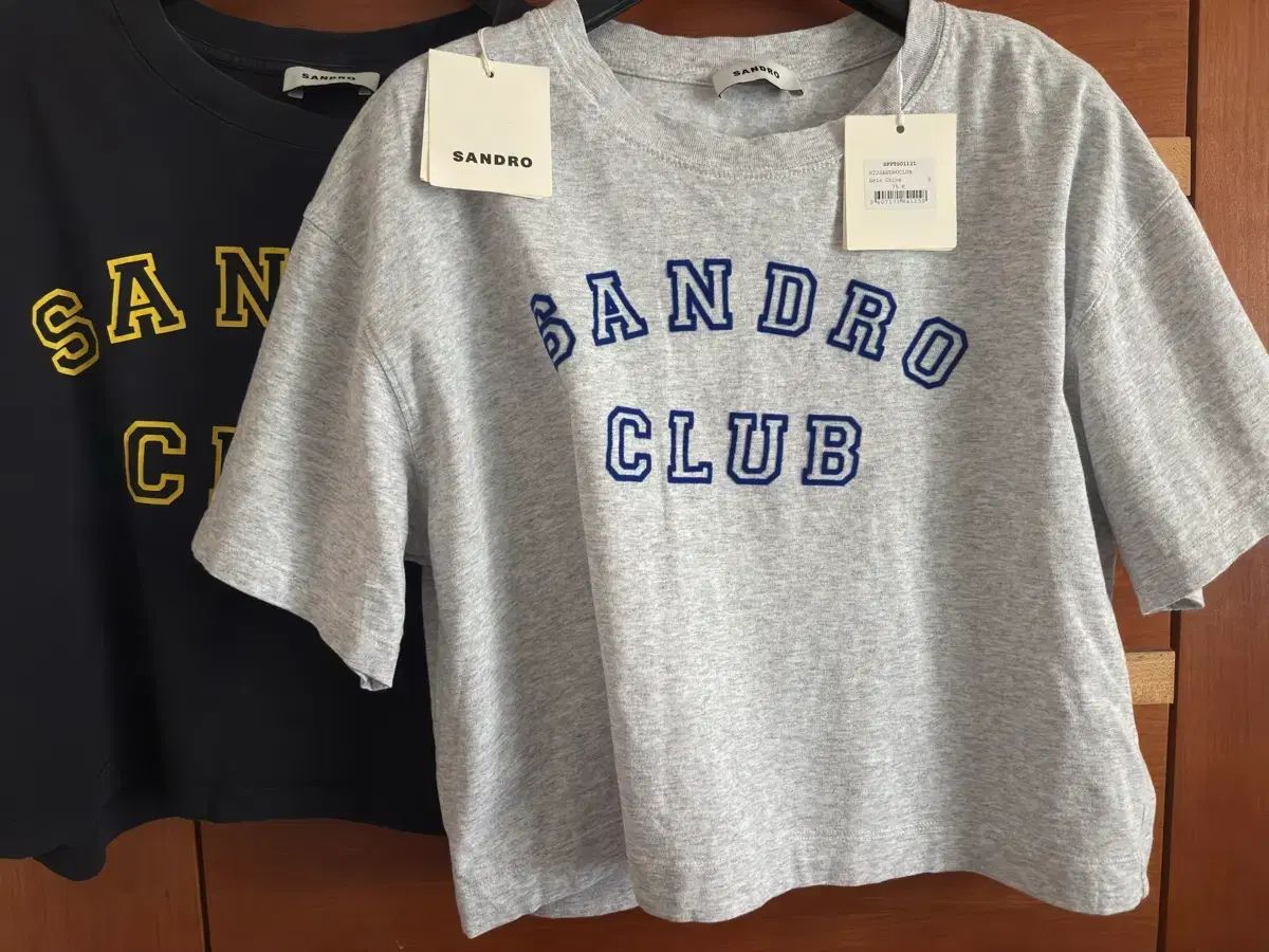 SANDRO クラブ 半袖 Tシャツ ブラック/グレー ロゴトップス 2種