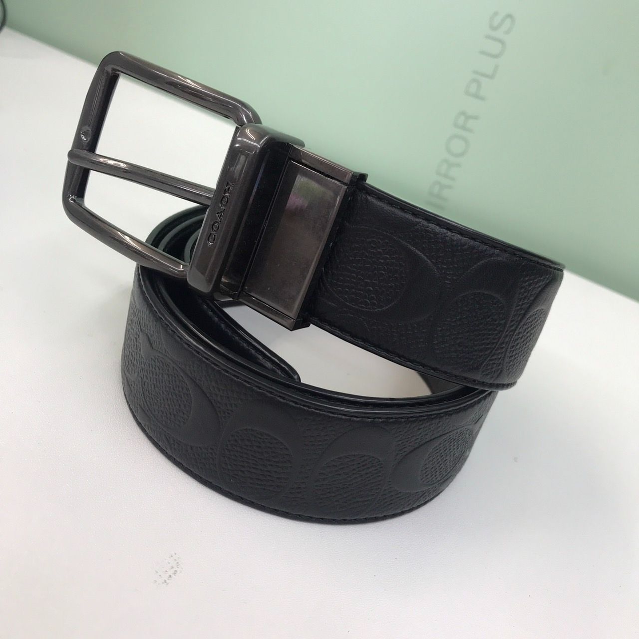 COACH コーチ CQ024 リバーシブルベルト レザー ブラック ベルト 送料無料♪