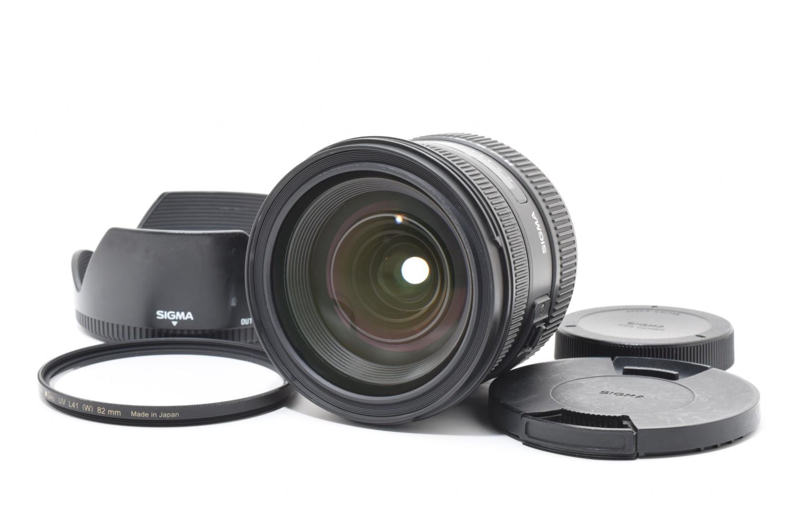 【良品】SIGMA 24-70mm F2.8 EX DG HSM Canon EFマウント 大口径標準ズーム フード フィルター付