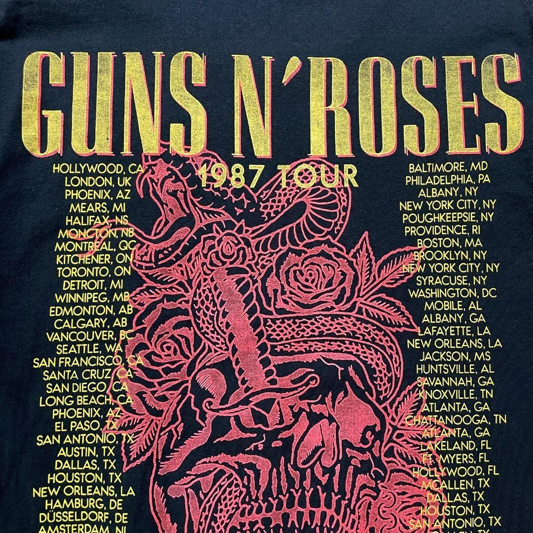 正規品 オフィシャル ガンズアンドローゼス 87'ツアー ロック バンドTシャツ 正規品 オフィシャル Guns N' Roses ガンズアンドローゼス 87'ツアー