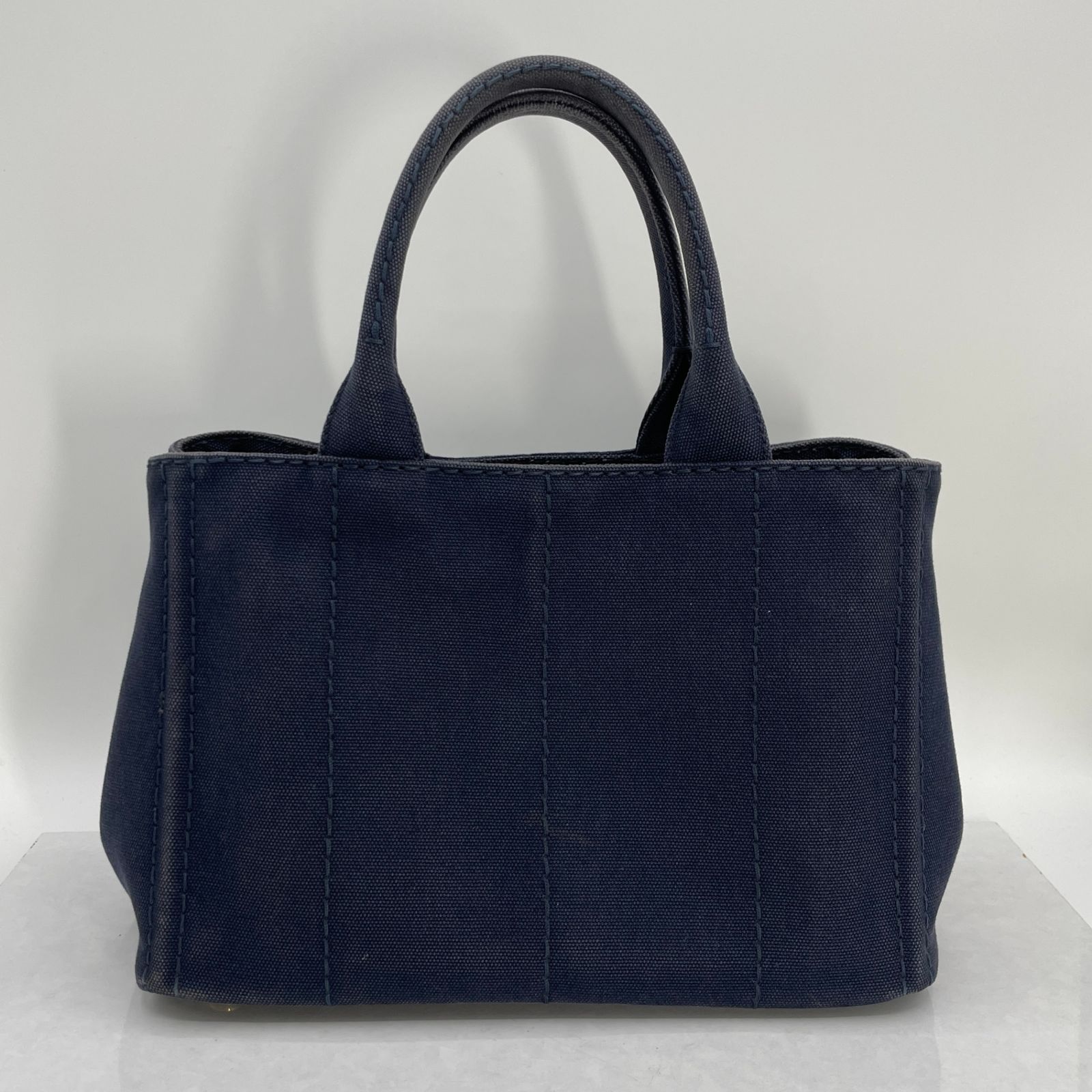PRADA プラダ カナパ 1BG439 ハンドバッグ ネイビー 三角ロゴ ミニ 