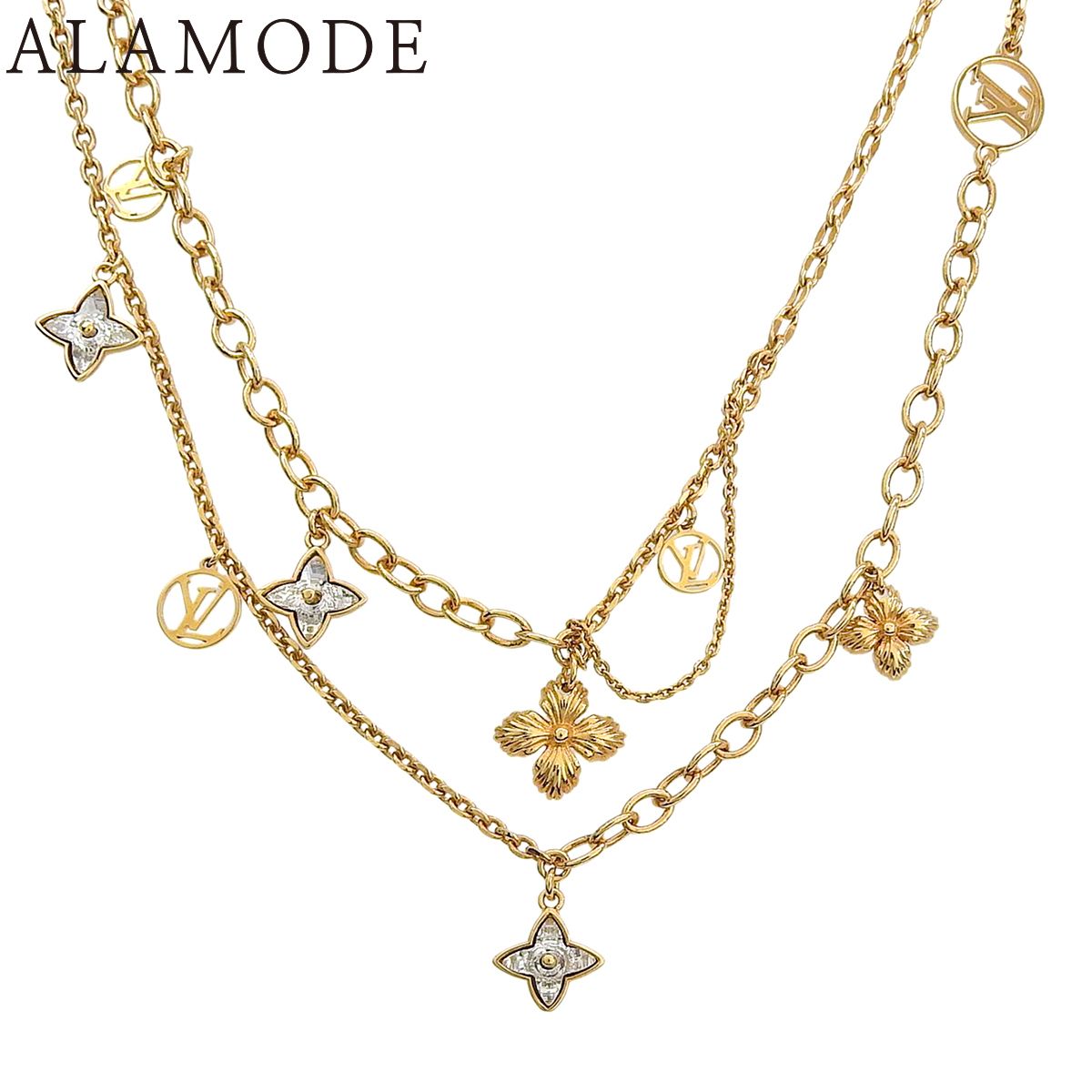 LOUIS VUITTON(ルイ・ヴィトン) コリエ ブルーミング ストラス M68374 メタル(GP) ネックレス アクセサリー ジュエリー レディース 40802190232【中古】【アラモード】