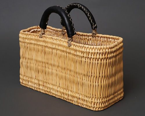 モロッコ アフリカ カゴ グルスィバスケット 持ち手レザー 【公式