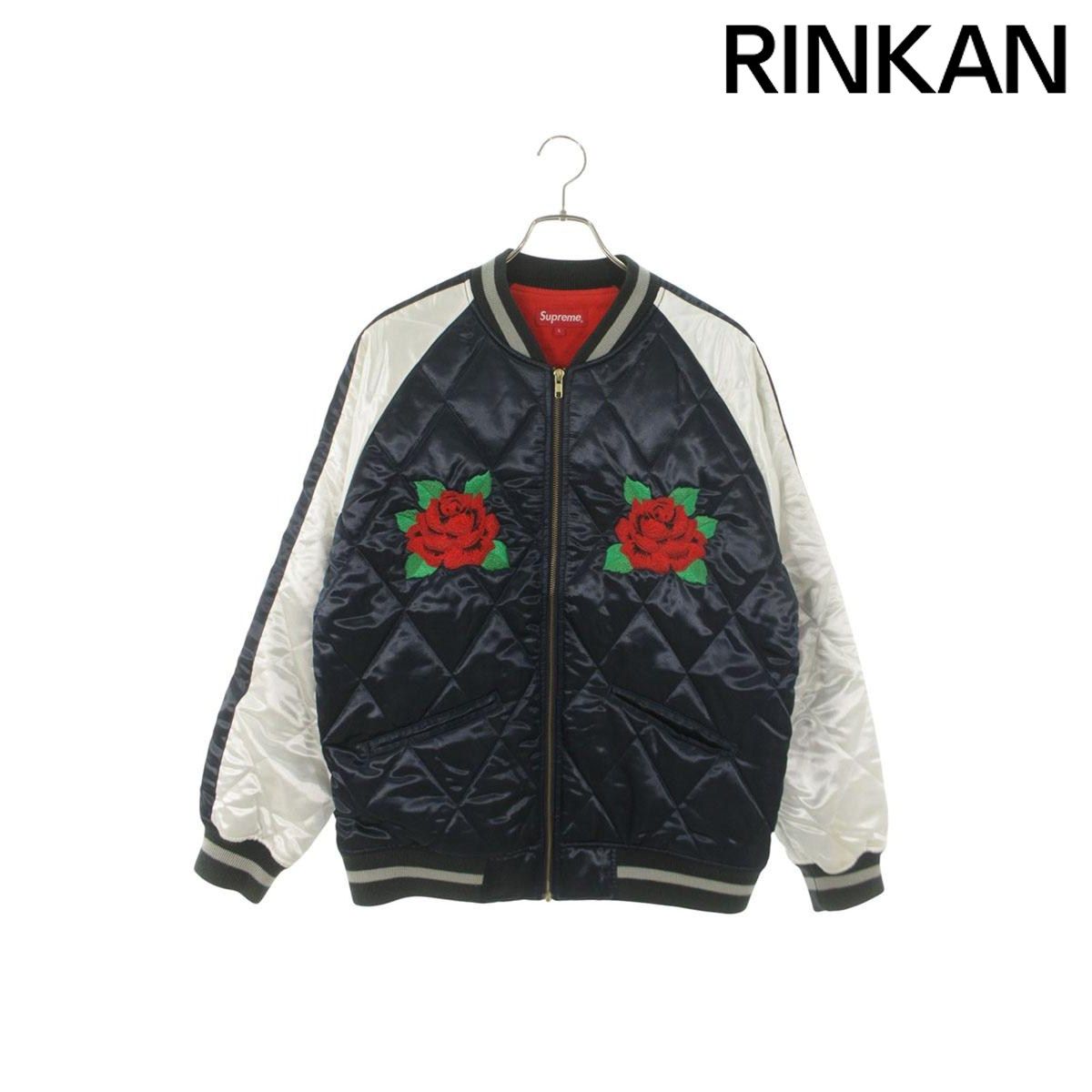 シュプリーム 13AW Rose Quilted bomber jacket ローズキルテッドボンバーブルゾン メンズ L