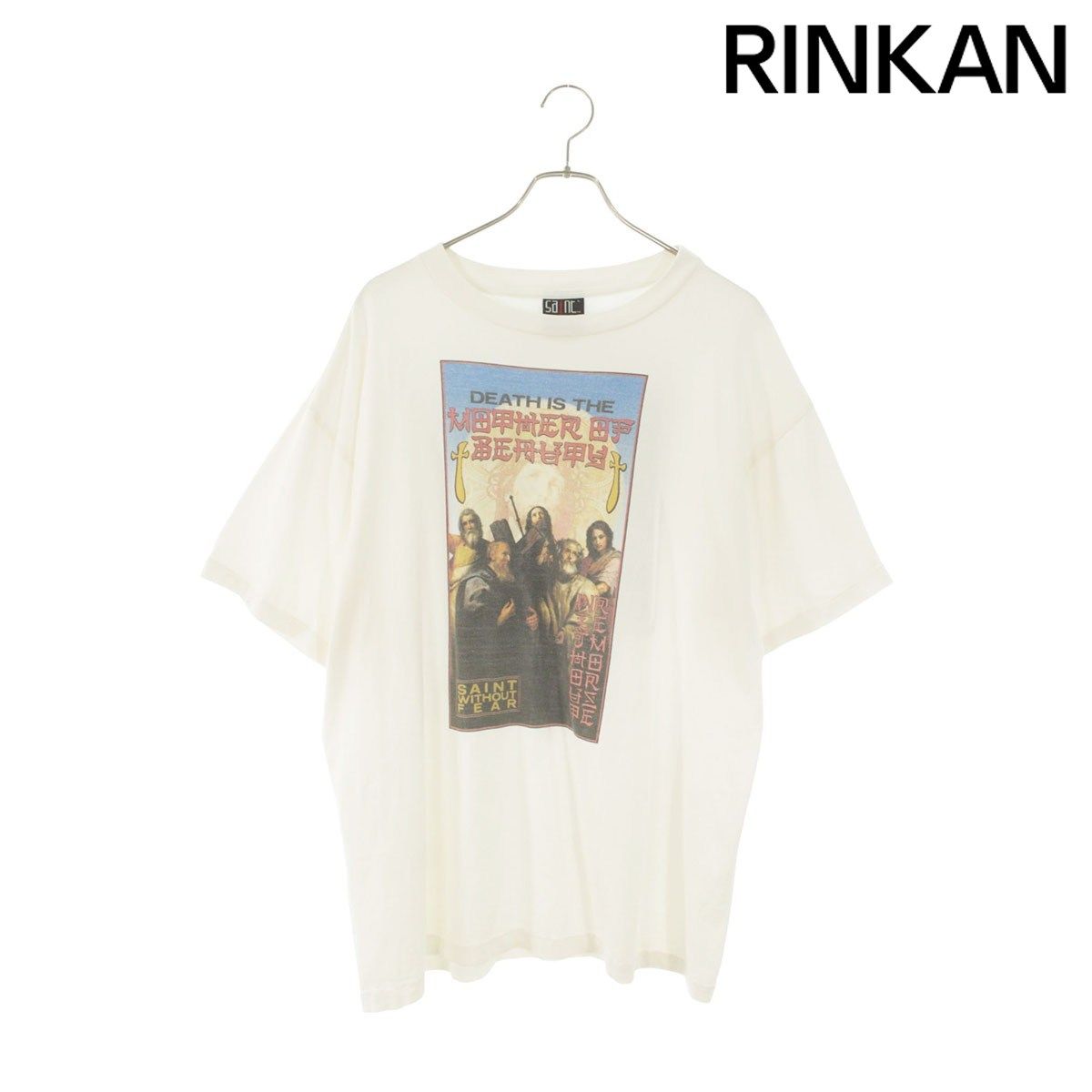 セントマイケル SM-A23-0000-CO7 WITHPUTFEARプリントヴィンテージ加工Tシャツ メンズ L