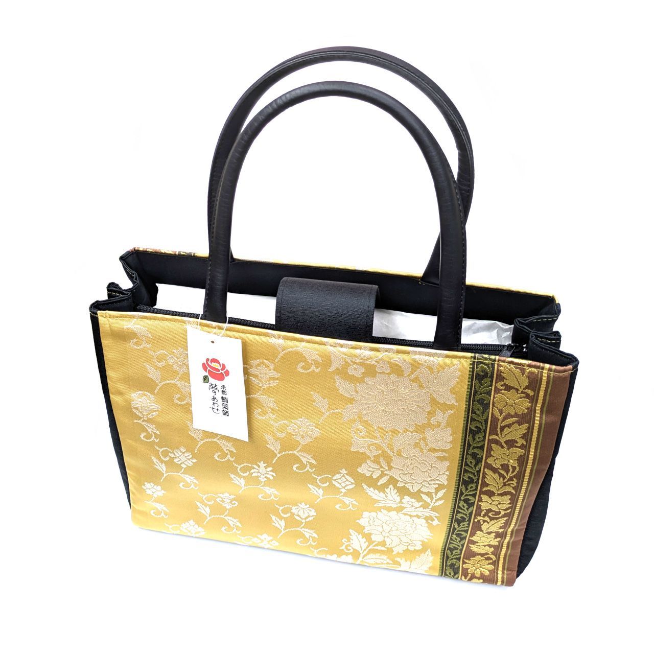 新品 博多織 正絹 ボストン バッグ 帯地 モダン カジュアル 手提げ お洒落 通年用