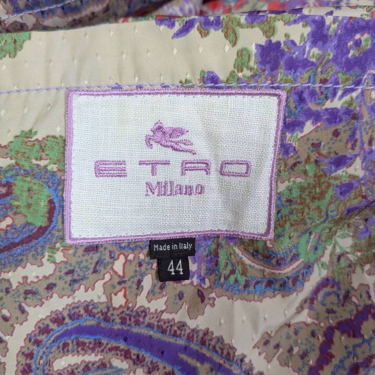 良品】ETRO エトロ ペイズリー柄 ベルト付き ステンカラーコート