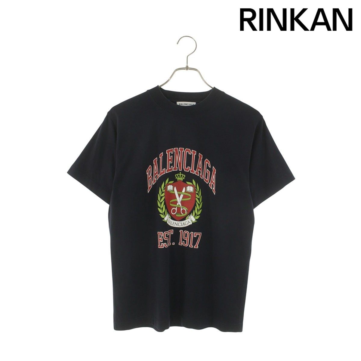 バレンシアガ 670943 TLV89 カレッジロゴプリントTシャツ メンズ XS