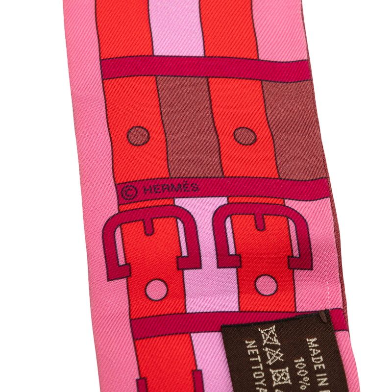 エルメス ツイリー Rocabar ロカバール スカーフ ピンク レッド シルク