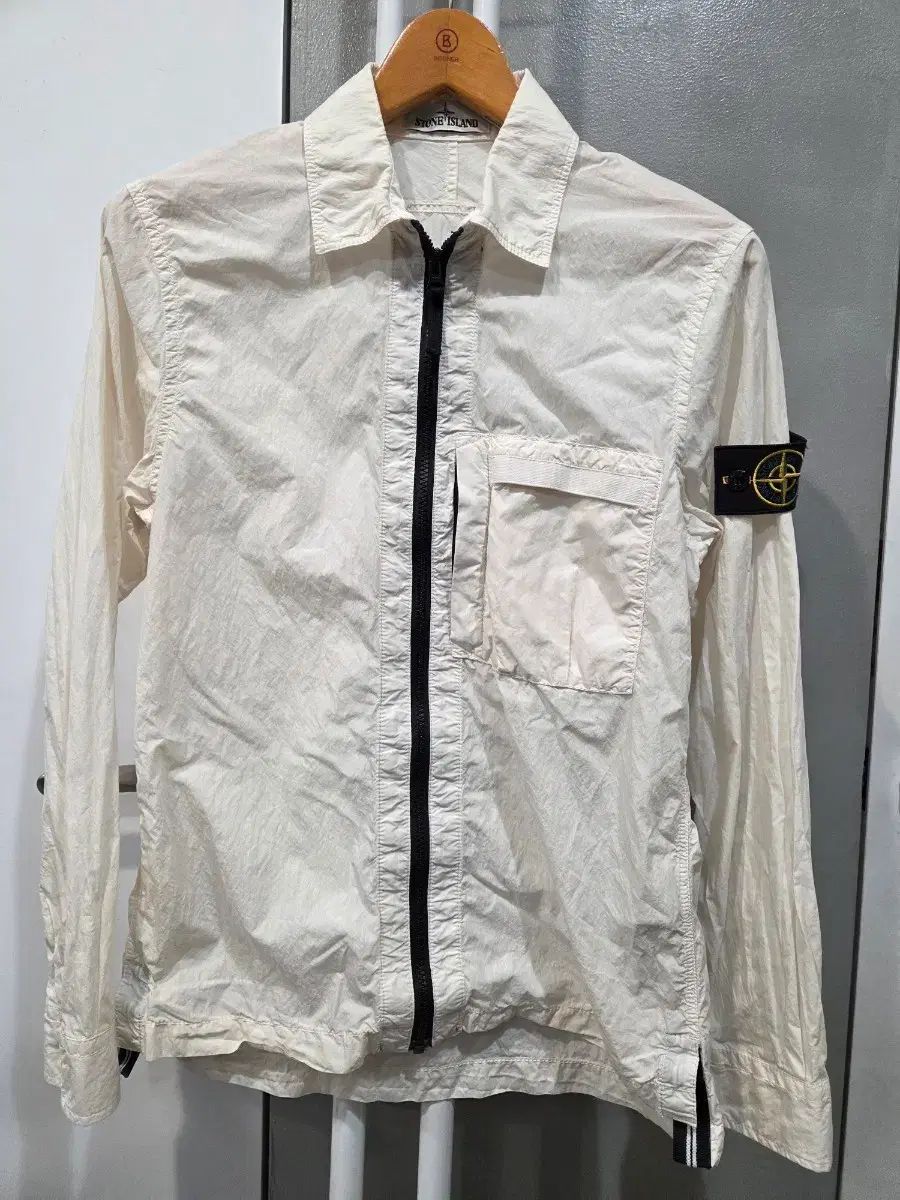 STONE ISLAND ストーンアイランド 白 ジップアップ シャツ 90