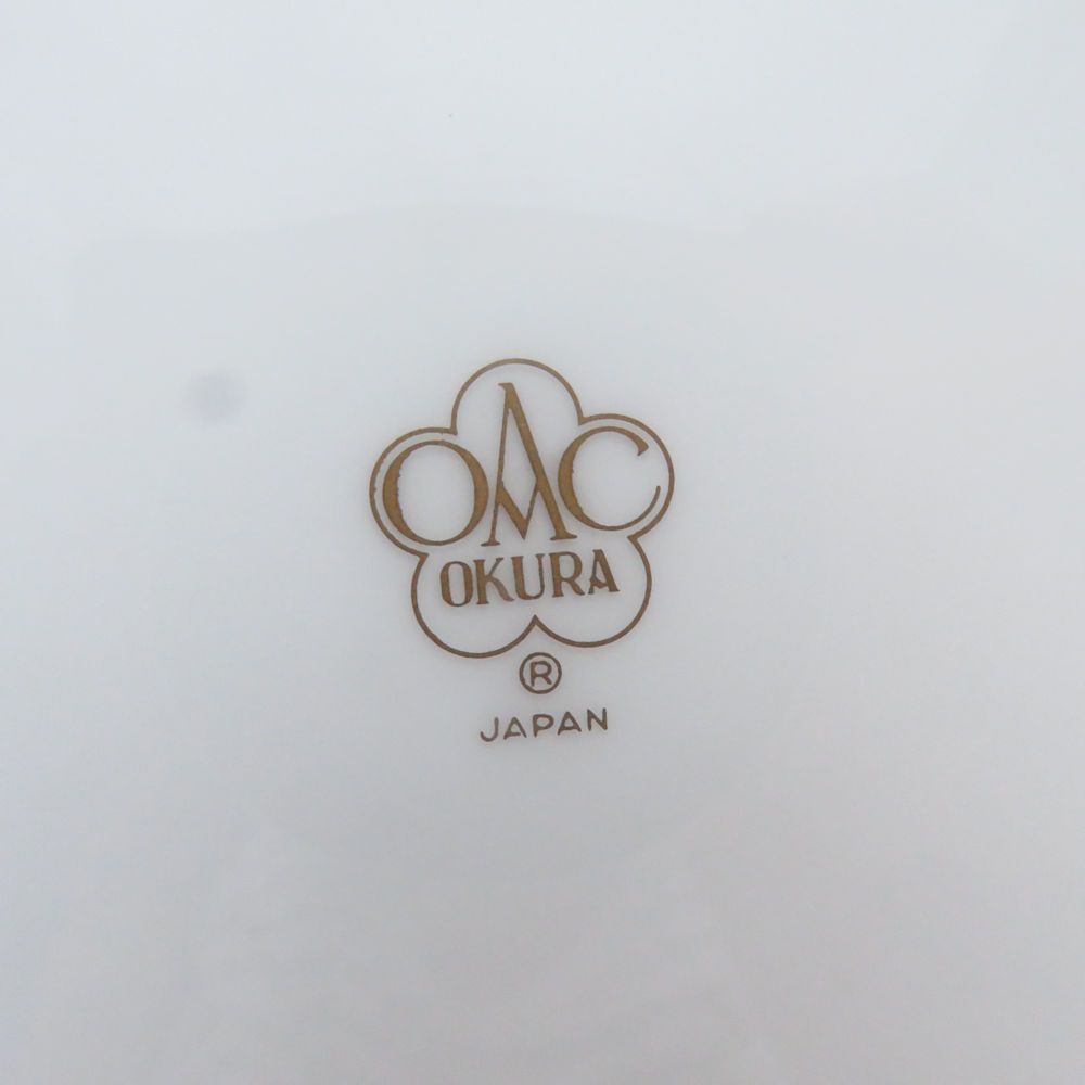 美品 OKURA 大倉陶園 片葉金蝕 中皿 6枚 セット 20cmプレート デザート